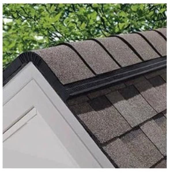 Ridge vent installed on roof peak
