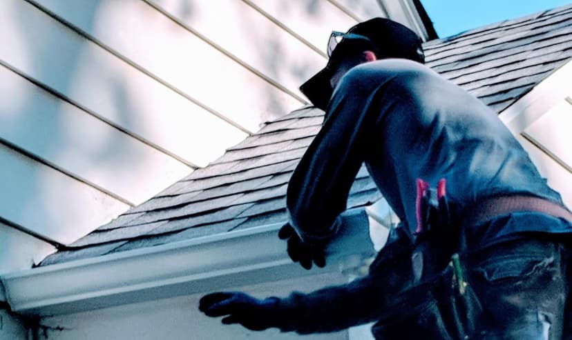 Bakeris crew member installing roofing